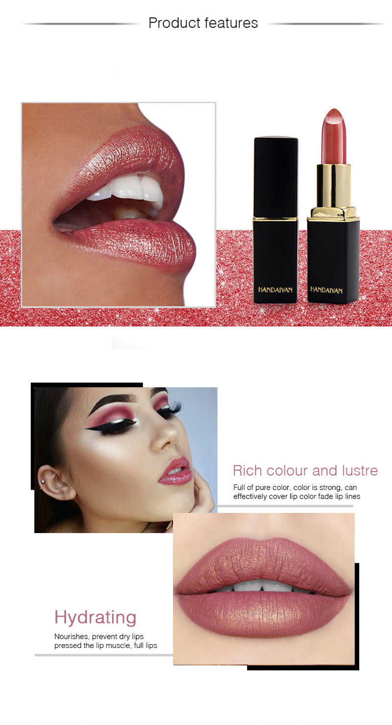 Shiny Metallic Lipstick Pearlescent Color Temperature Change Lipstick