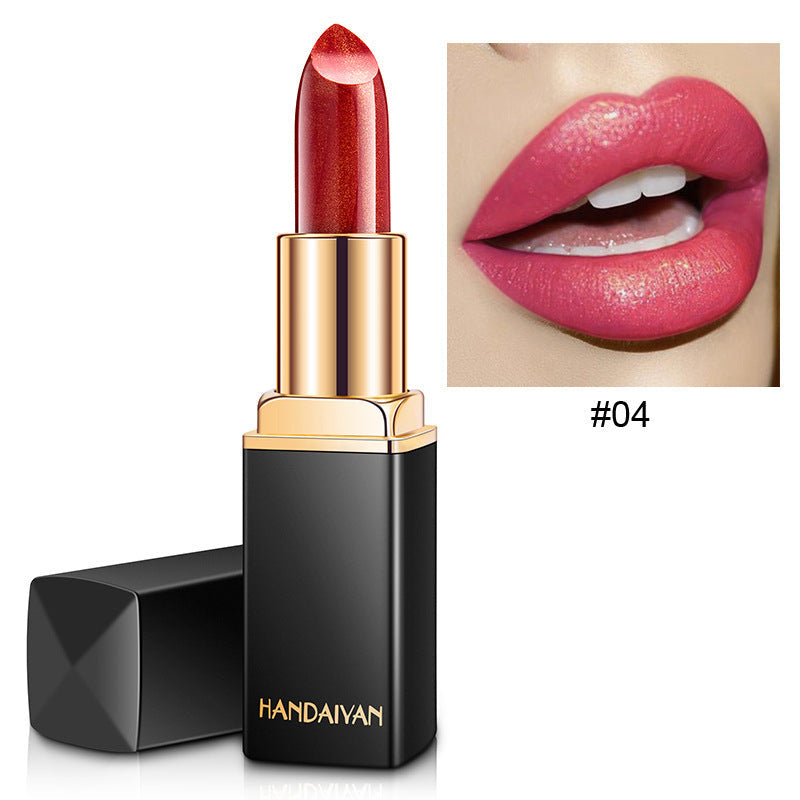 Shiny Metallic Lipstick Pearlescent Color Temperature Change Lipstick