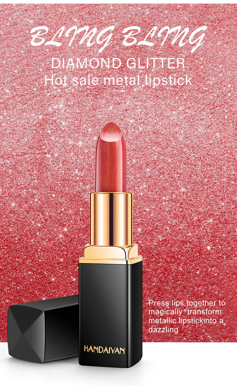 Shiny Metallic Lipstick Pearlescent Color Temperature Change Lipstick