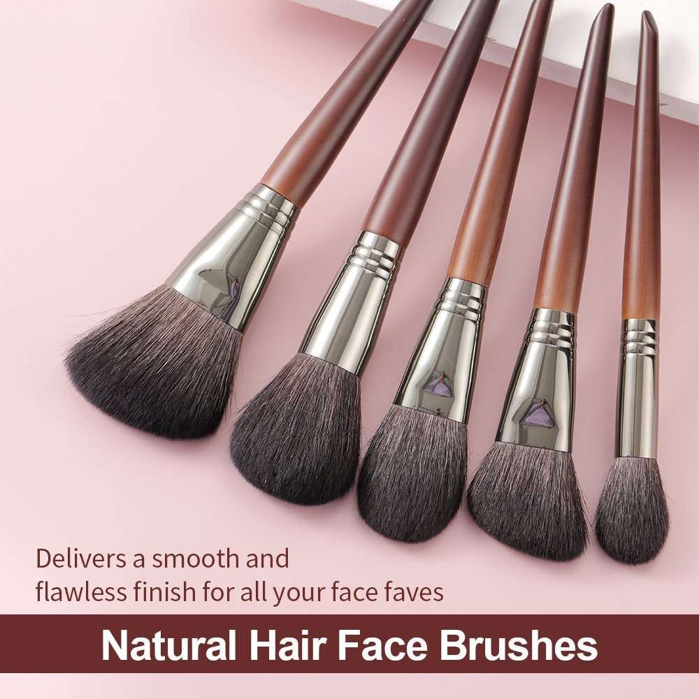 Natural Makeup Brushes Set Eyeshadow Make Up Brush Goat - 24 piece set