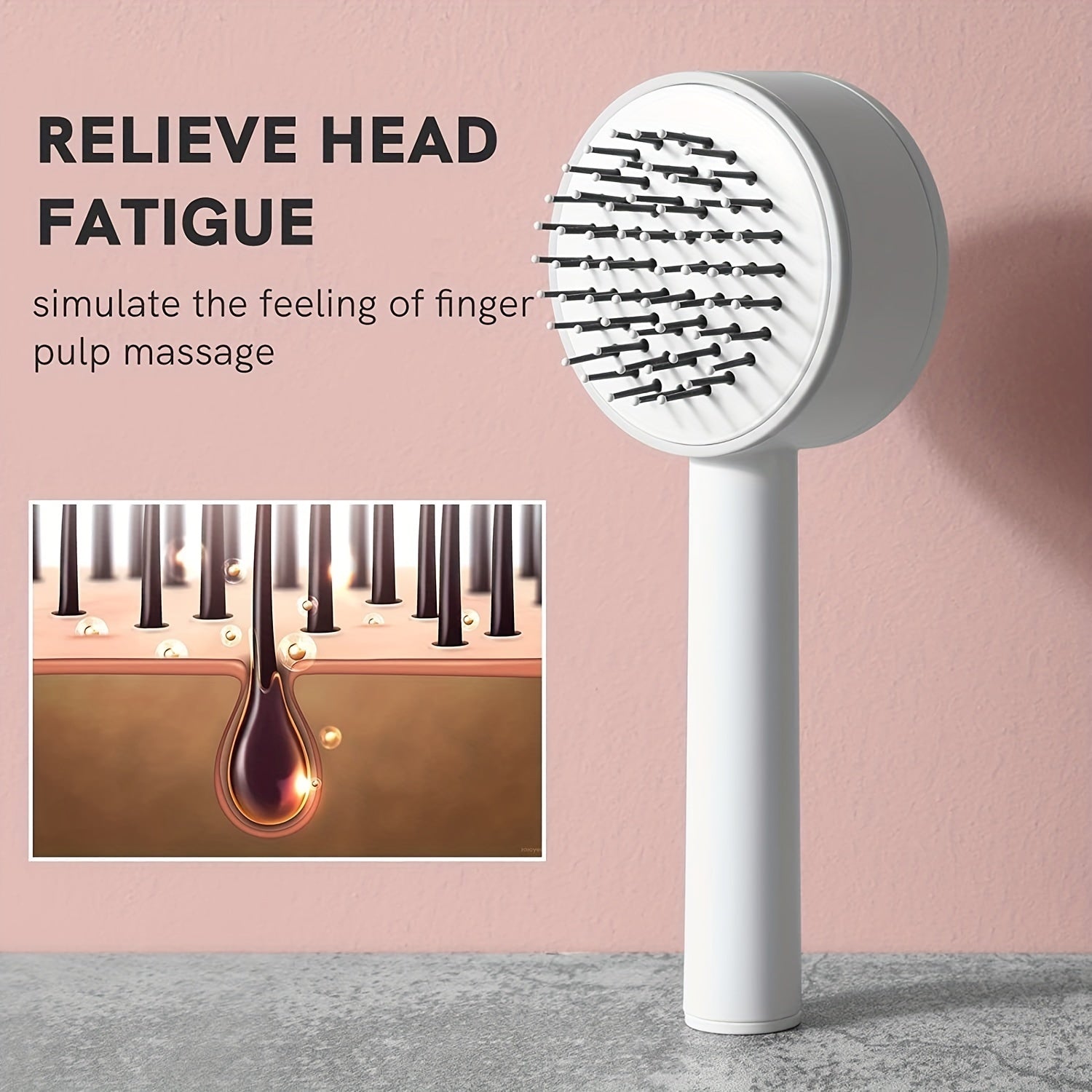 One-key Self-cleaning Hair Brush For Women Curly Hair Brush