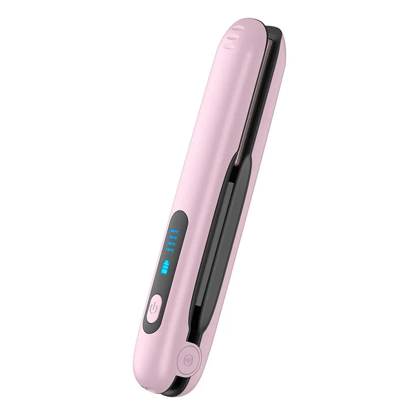 Wireless Hair Straightener Flat Iron Mini 2 IN 1 Roller