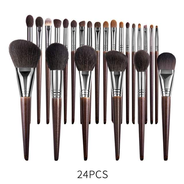 Natural Makeup Brushes Set Eyeshadow Make Up Brush Goat - 24 piece set