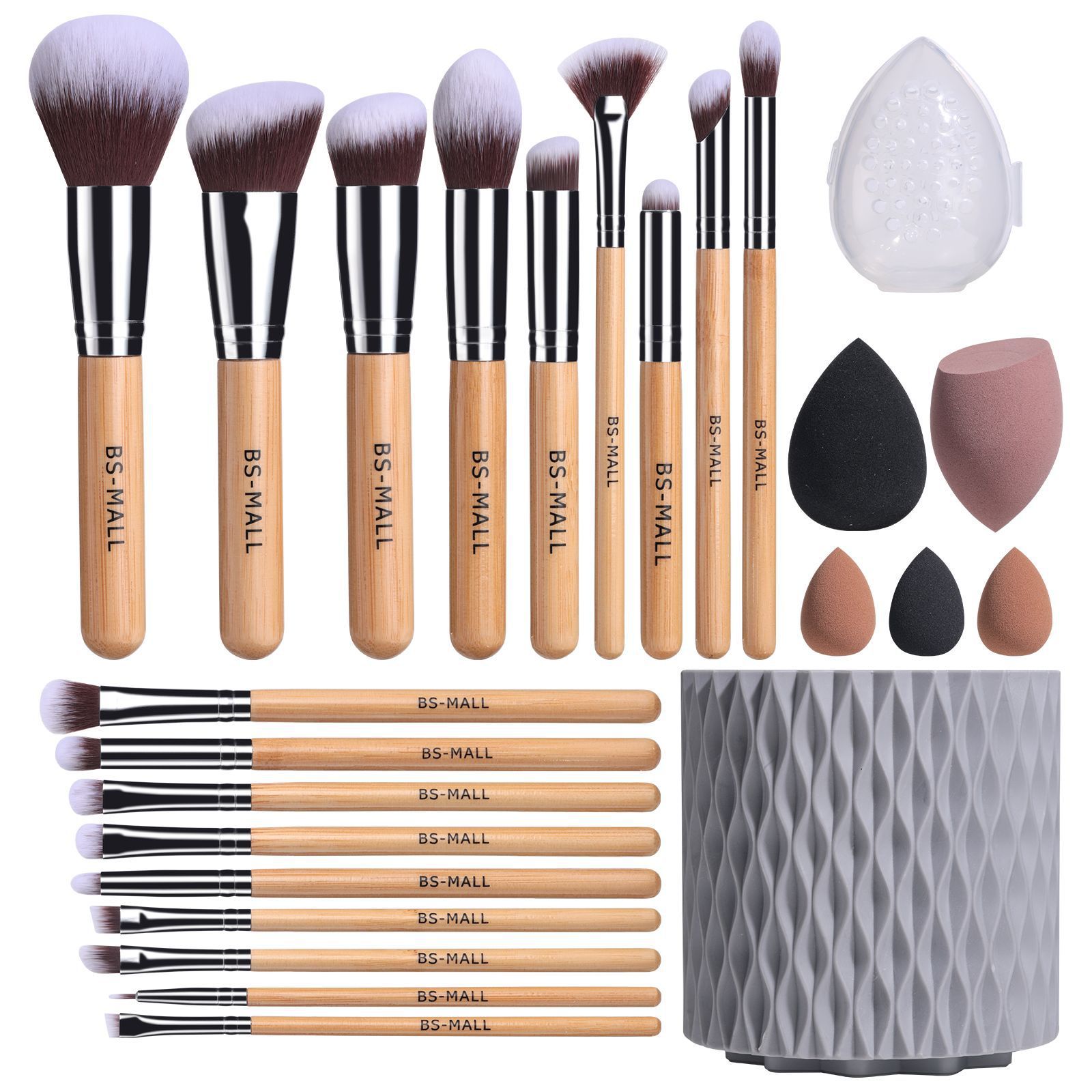 18 Makeup Brushes Suit Rotating Barrel and corrugated nylon wool brush