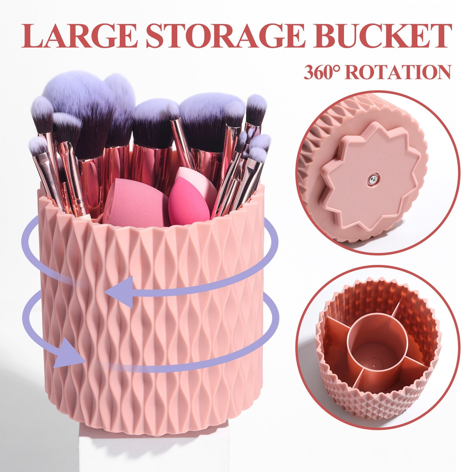 18 Makeup Brushes Suit Rotating Barrel and corrugated nylon wool brush