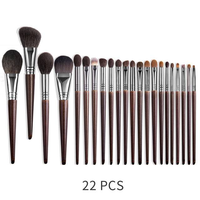 Natural Makeup Brushes Set Eyeshadow Make Up Brush Goat - 24 piece set