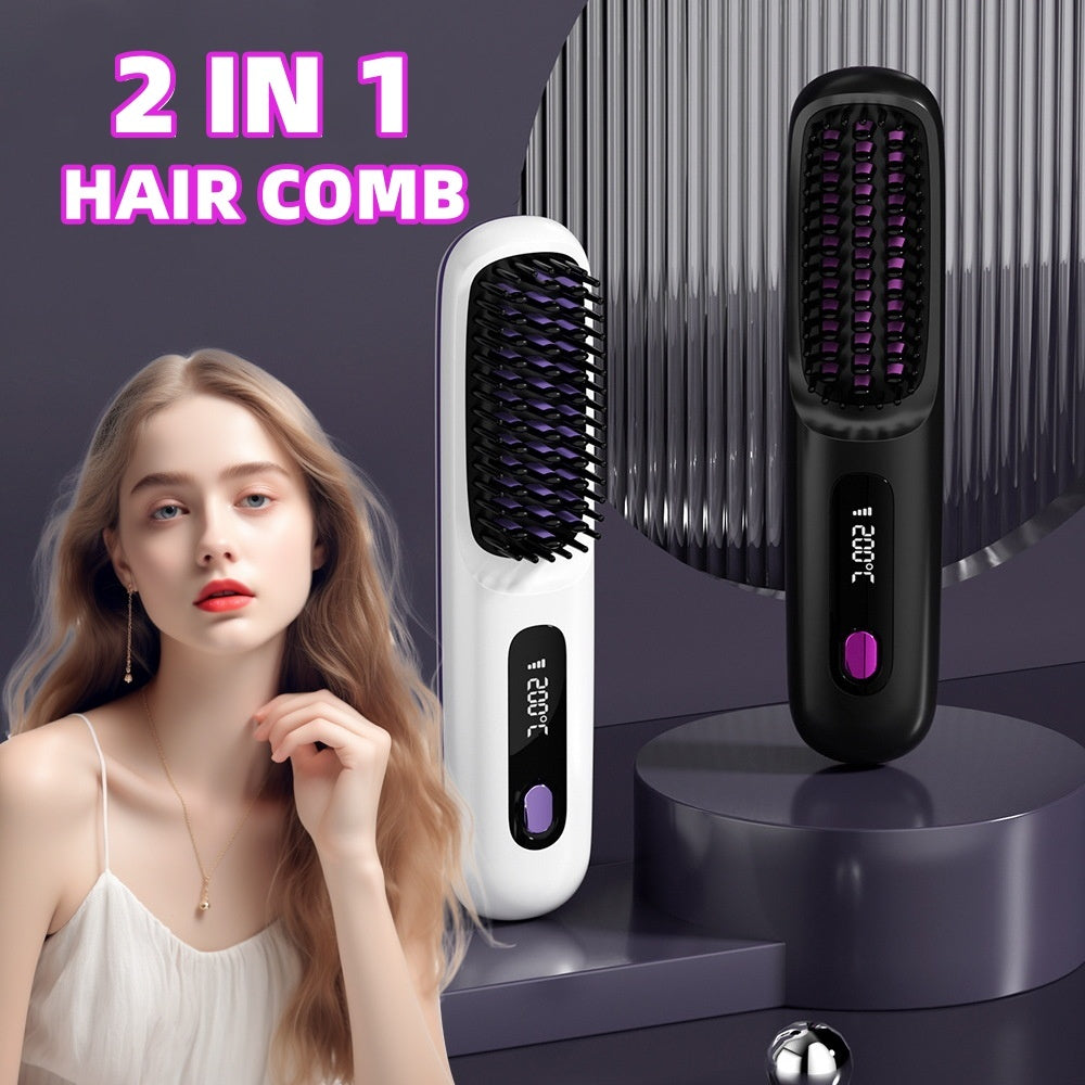 1 Straight Hair Comb Wireless for Fast Styling Anywhere & fast heating