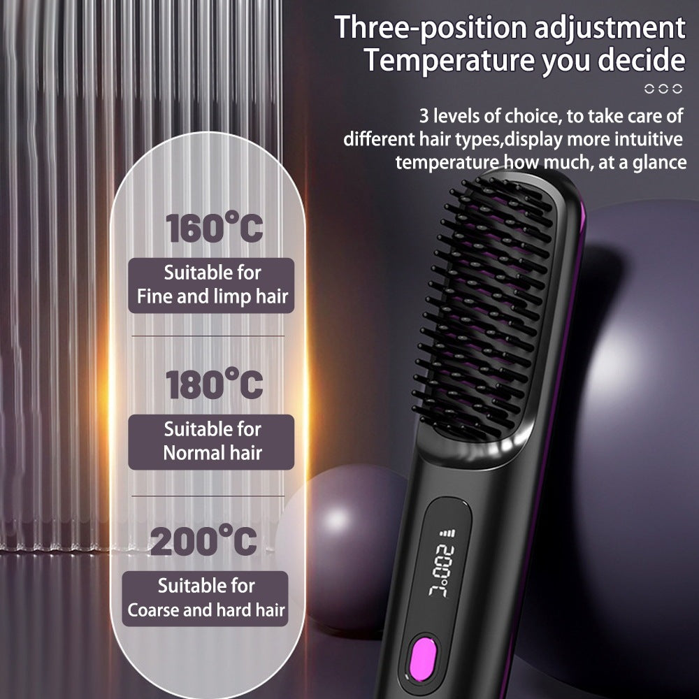 1 Straight Hair Comb Wireless for Fast Styling Anywhere & fast heating