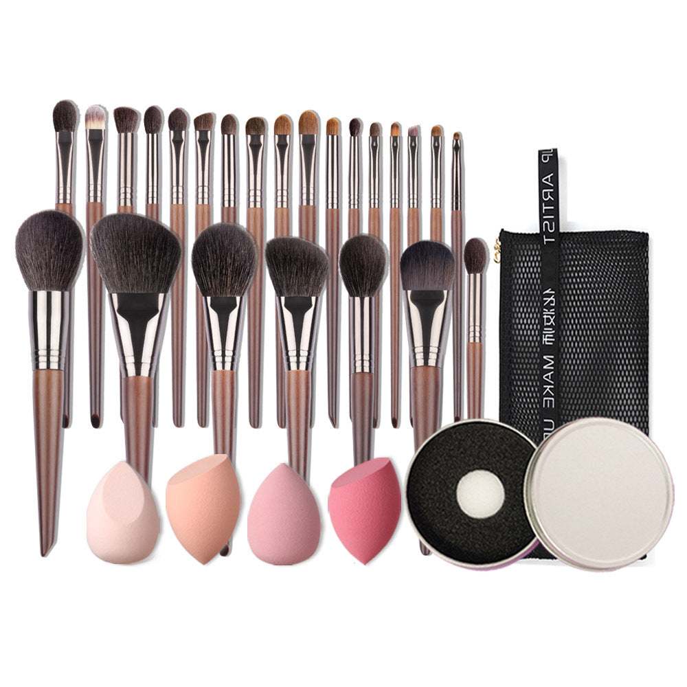 Natural Makeup Brushes Set Eyeshadow Make Up Brush Goat - 24 piece set