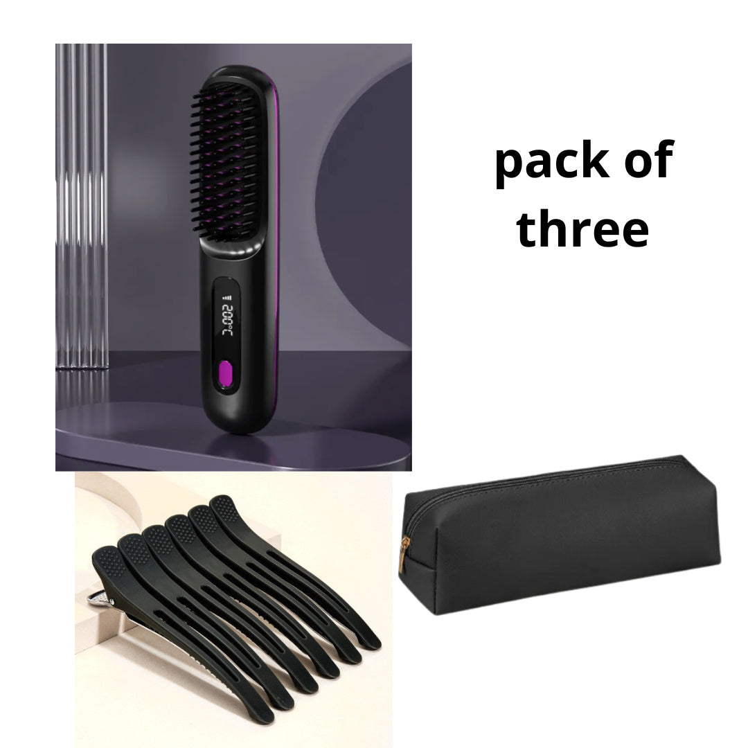 1 Straight Hair Comb Wireless for Fast Styling Anywhere & fast heating